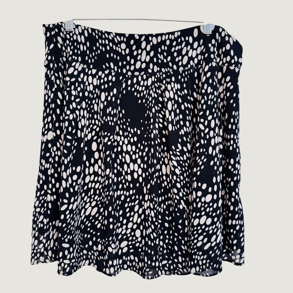 255 | Relativity Polka Dot Mesh Mini Skirt Black White Women XL